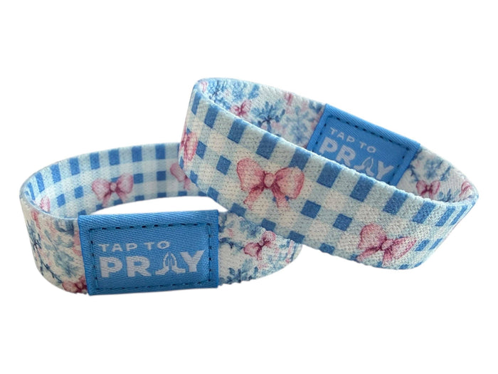 Tap To Pray® Wristband – Blue Belle: Medium