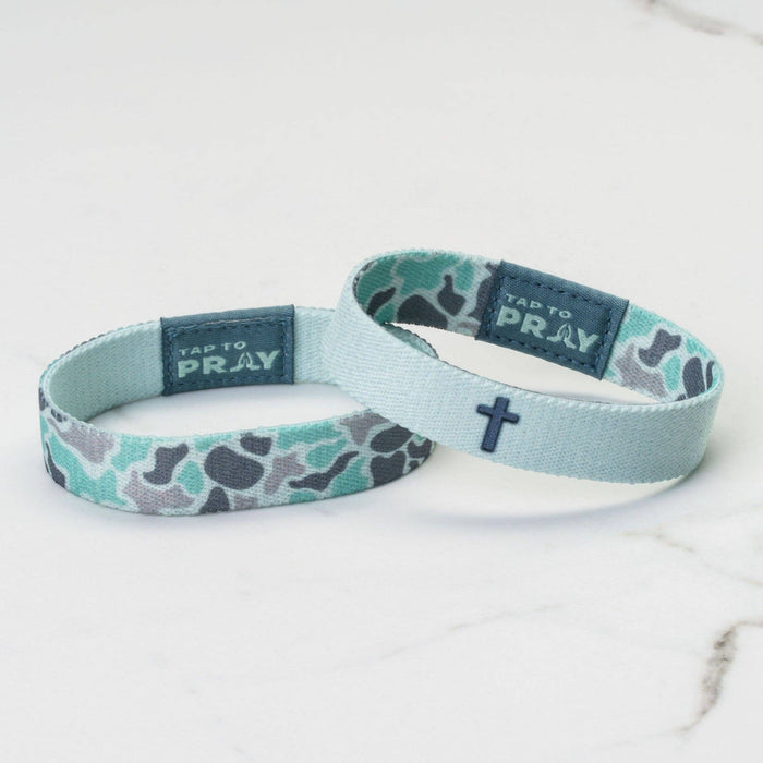 Tap To Pray® Wristband – River Rock Camo - Mint: Medium