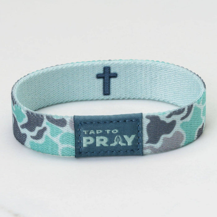 Tap To Pray® Wristband – River Rock Camo - Mint: Medium