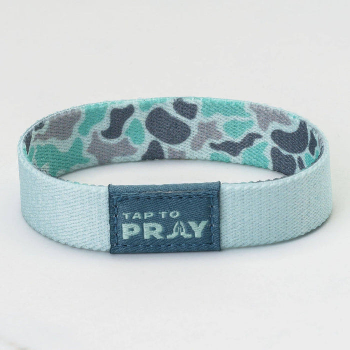 Tap To Pray® Wristband – River Rock Camo - Mint: Medium