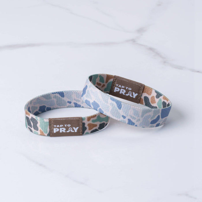 Tap To Pray™ Wristbands - River Rock Camo Classic & Sage: / River Rock Camo Class / Sage