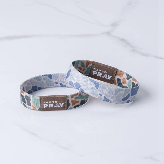 Tap To Pray™ Wristbands - River Rock Camo Classic & Sage: / River Rock Camo Class / Sage