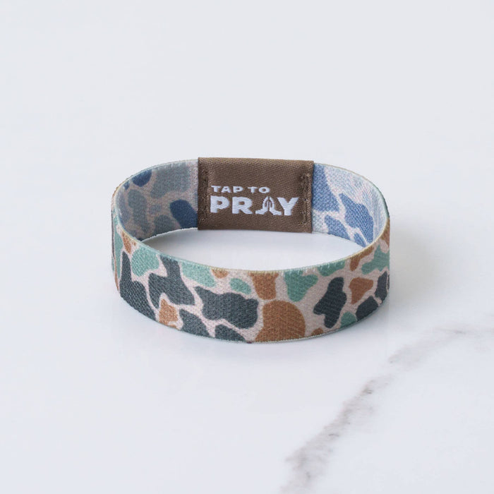 Tap To Pray™ Wristbands - River Rock Camo Classic & Sage: / River Rock Camo Class / Sage