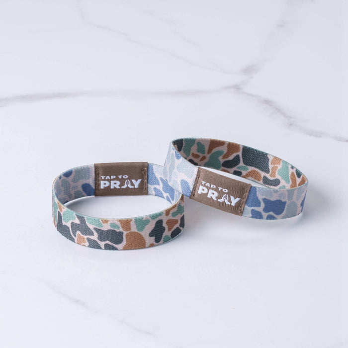 Tap To Pray™ Wristbands - River Rock Camo Classic & Sage: / River Rock Camo Class / Sage