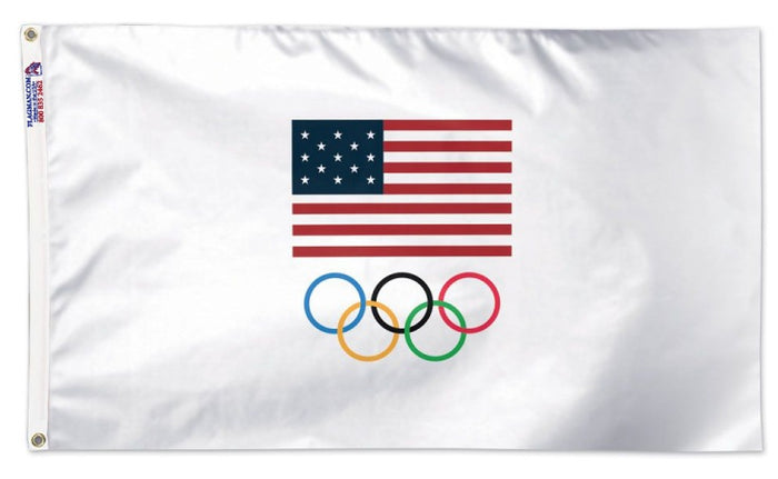 Team USA Olympic Rings flag 3x5 made in USA
