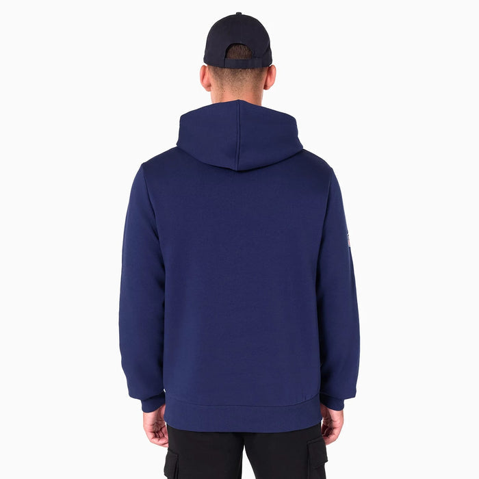 The Male model is wearing Tennessee Titans NFL Navy Pullover Hoodie 2