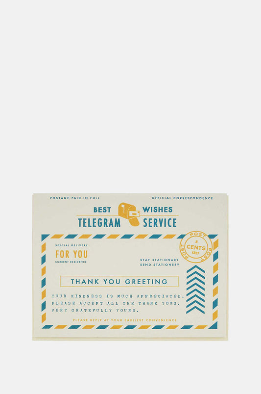 The Regional Assembly of Text Thank You Telegram Card.