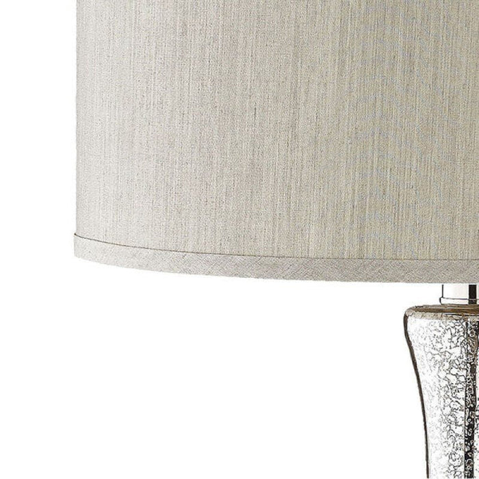 The Silver Arc (Glass, Fabric) Table Lamp