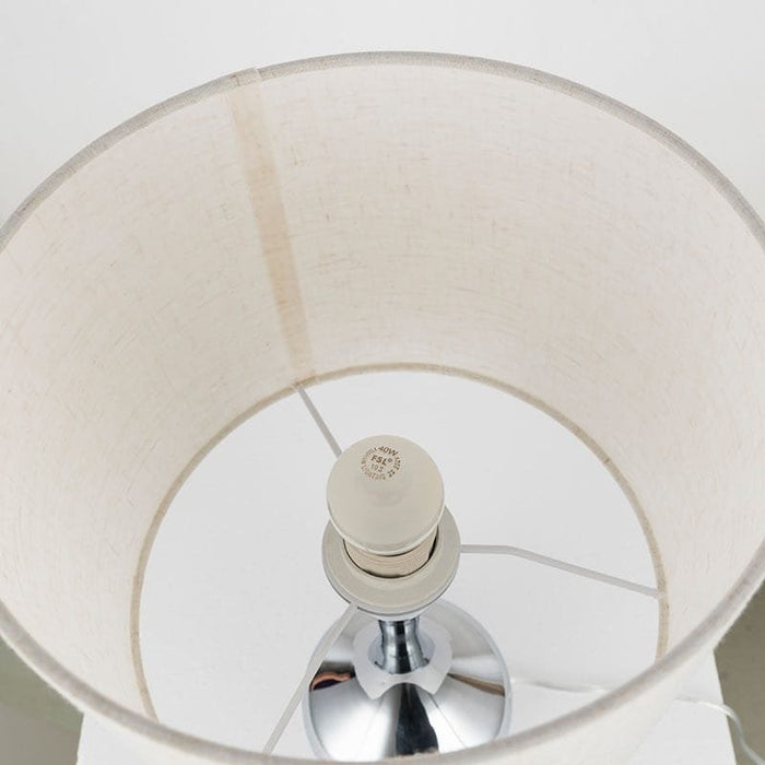 The Silver Arc (Glass, Fabric) Table Lamp