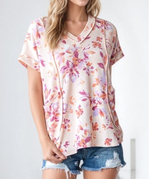 The Urban Bloom V-Neck Top