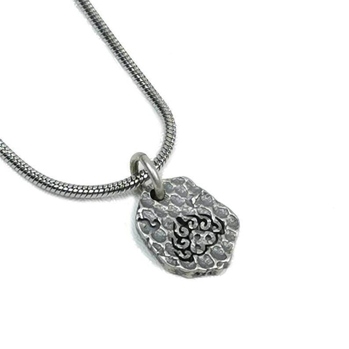 Tibetan Lucky Charm, Unique Buddhism Flame,Silver Pendant Amulet - Tibetan Buddhist amulet, detailed view