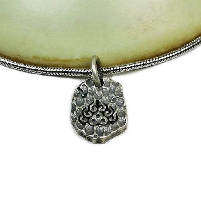 Tibetan Lucky Charm, Unique Buddhism Flame,Silver Pendant Amulet - Tibetan Buddhist amulet, view 4
