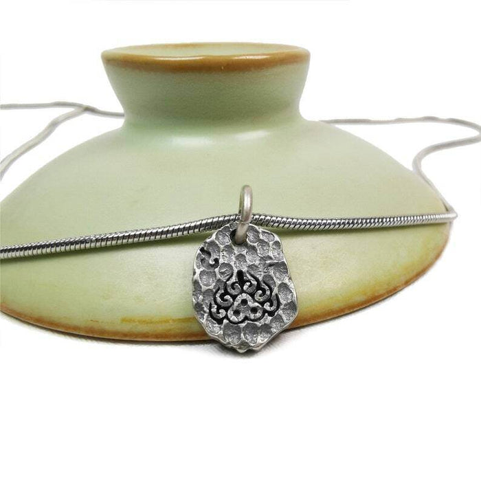 Tibetan Lucky Charm, Unique Buddhism Flame,Silver Pendant Amulet - Tibetan Buddhist amulet, view 5