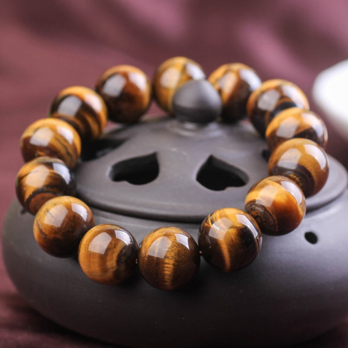Tiger Eye and Silver Bead Bracelet