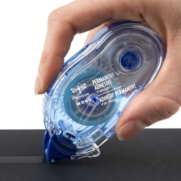 TOMBOW-The Craft Collection Permanent Adhesive. This quick and permanent glue is perfect for scrapbooking, greeting cards, and any paper craft project. Features: Bonds instantly to paper, cardstock and more cleanly and wrinkle-free, easy refill, Archival quality, acid free, photo safe, and non-toxic. Plastic applicator measures: 1-3/4x 3-3/4x3/4 inch, Tape: 1/3x472 inches. Imported. Available at Embellish Away located in Bowmanville Ontario Canada.