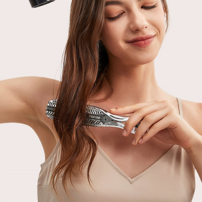 Tosfu Electroplated Detangling & Scalp Massage Brush - myernk