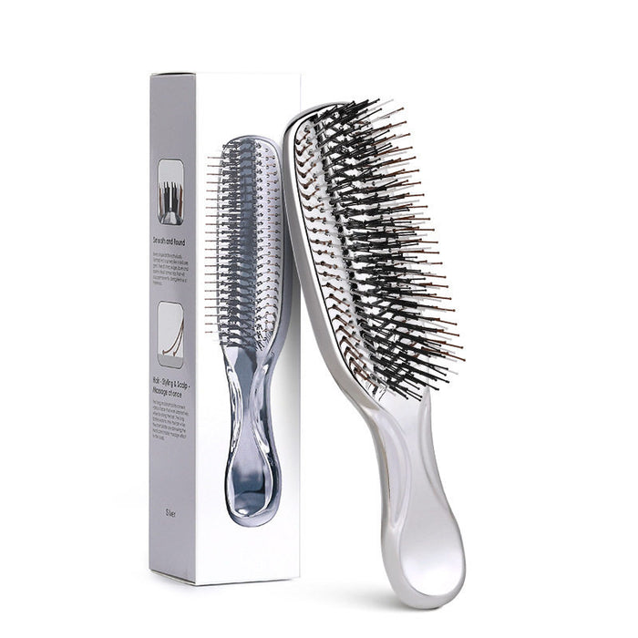 Tosfu Electroplated Detangling & Scalp Massage Brush - myernk