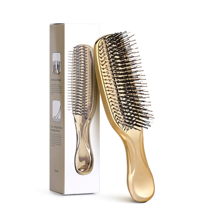 Tosfu Electroplated Detangling & Scalp Massage Brush - myernk