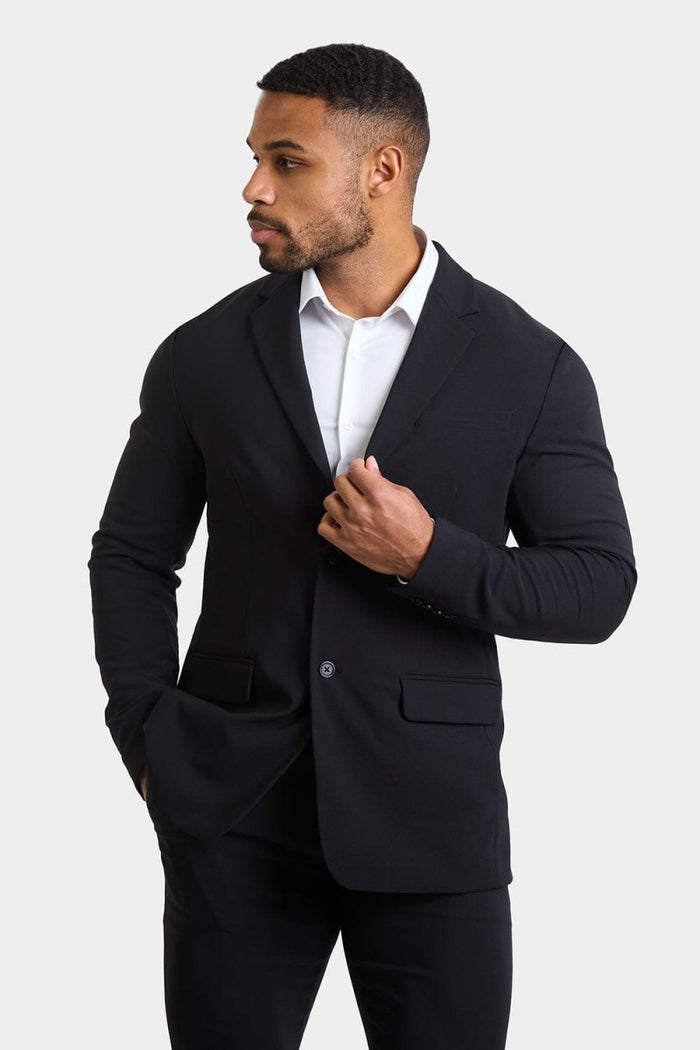 True Athletic Fit Tech Suit Jacket in Black - TAILORED ATHLETE - USA