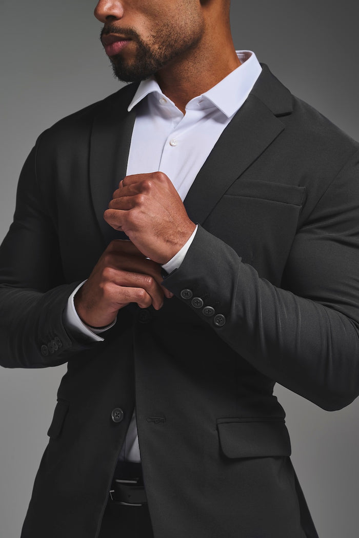 True Athletic Fit Tech Suit Jacket in Slate Grey - TAILORED ATHLETE - USA
