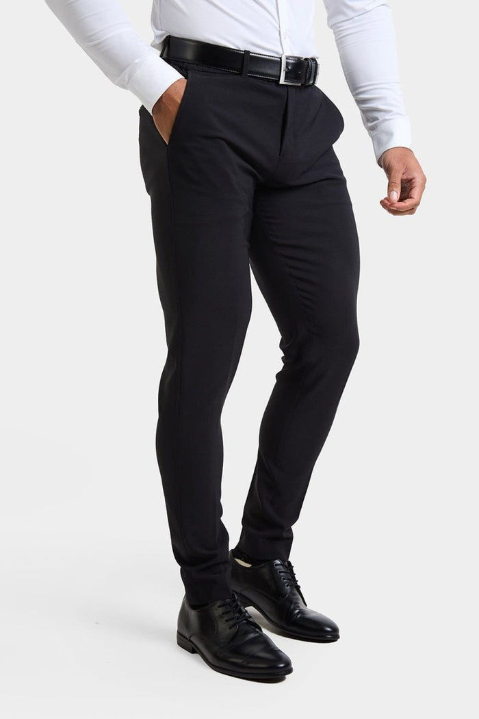 True Athletic Fit Tech Suit Pants in Black - TAILORED ATHLETE - USA