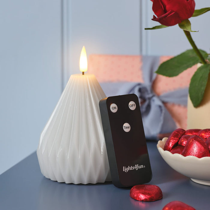 TruGlow® Sculpted LED Pear Candle with Remote Control
