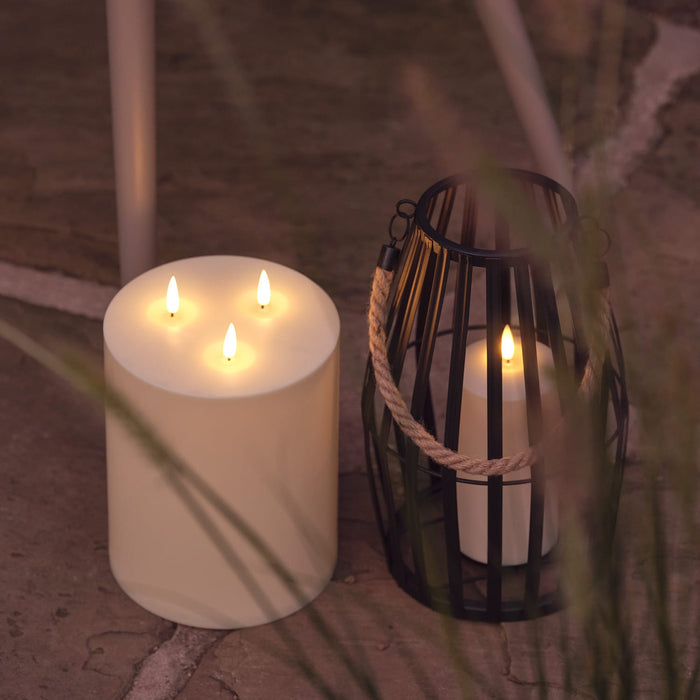 TruGlow® Solar 3 Wick LED Candle 20cm