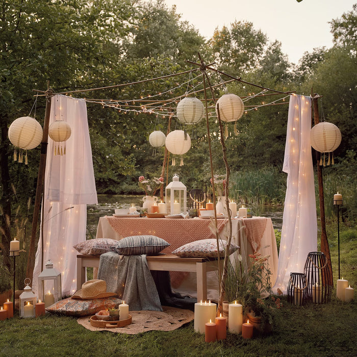 TruGlow® Terracotta Coloured Outdoor Candle Trio