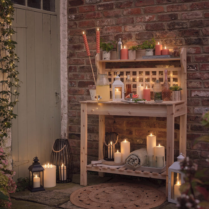 TruGlow® Terracotta Coloured Outdoor Candle Trio