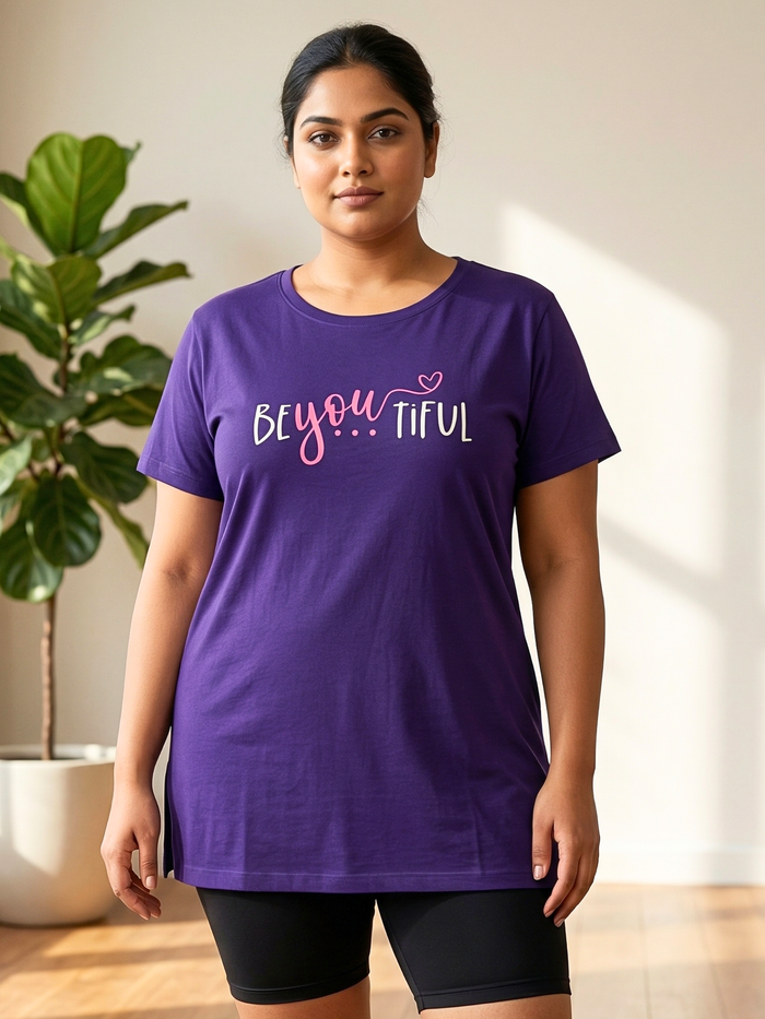 Violet soft hosiery cotton long t shirt for women