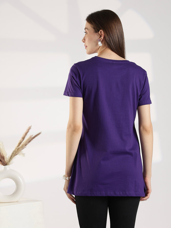 Violet soft hosiery cotton long t shirt for women