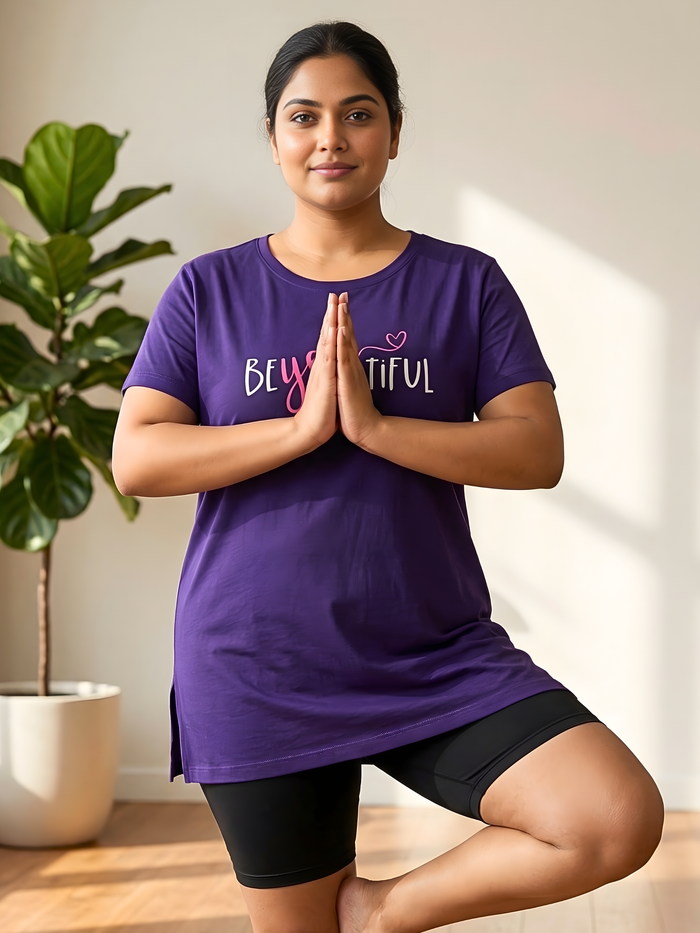 Violet soft hosiery cotton long t shirt for women