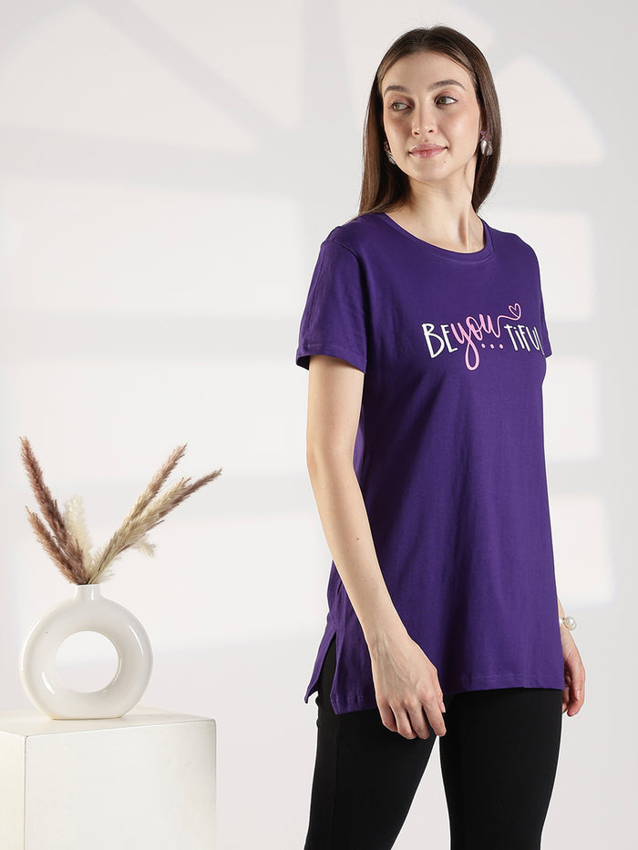 Violet soft hosiery cotton long t shirt for women