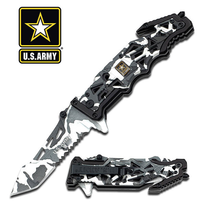 U.S. Army Knife Licensed "Liberator" Black Tactical Spring Assisted Knife