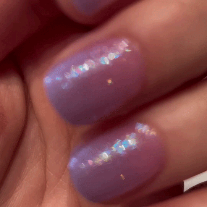 UV-free gel nail Purple Pink Glitter