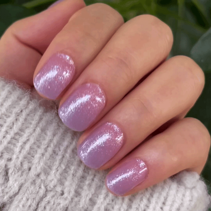 UV-free gel nail Purple Pink Glitter