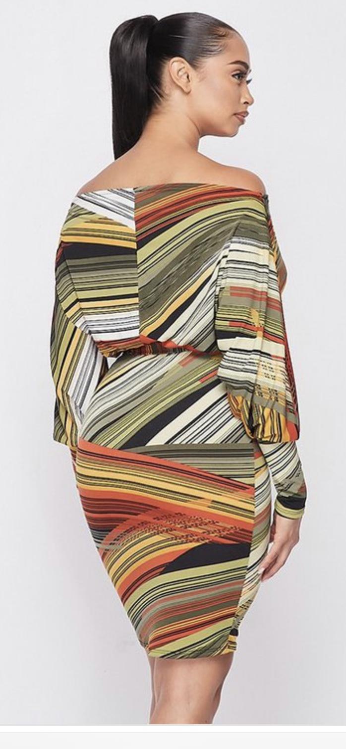 Valencia Multi-Color Off The Shoulder Dress