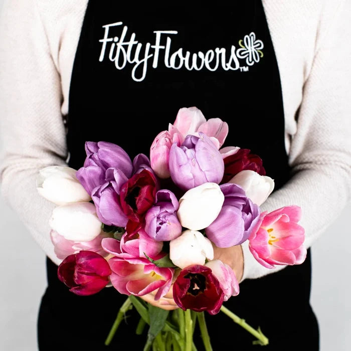 Valentines Day Tulip Flowers Vase - Image