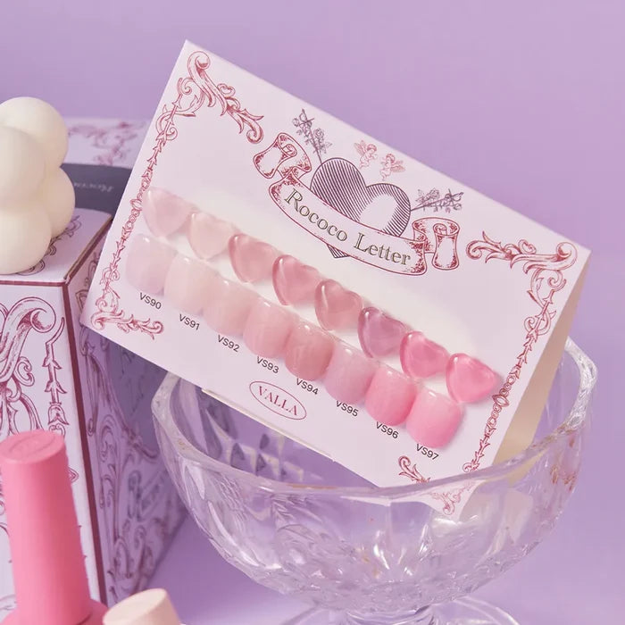 VALLA Rococo Letter Gel Collection – Romantic Pastel Shades (HEMA-Free)