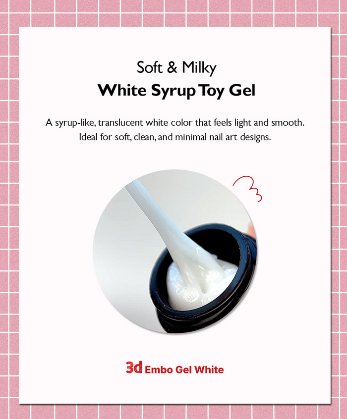 VALLA Toy Gel 3D White – Soft Milky Embossing Gel