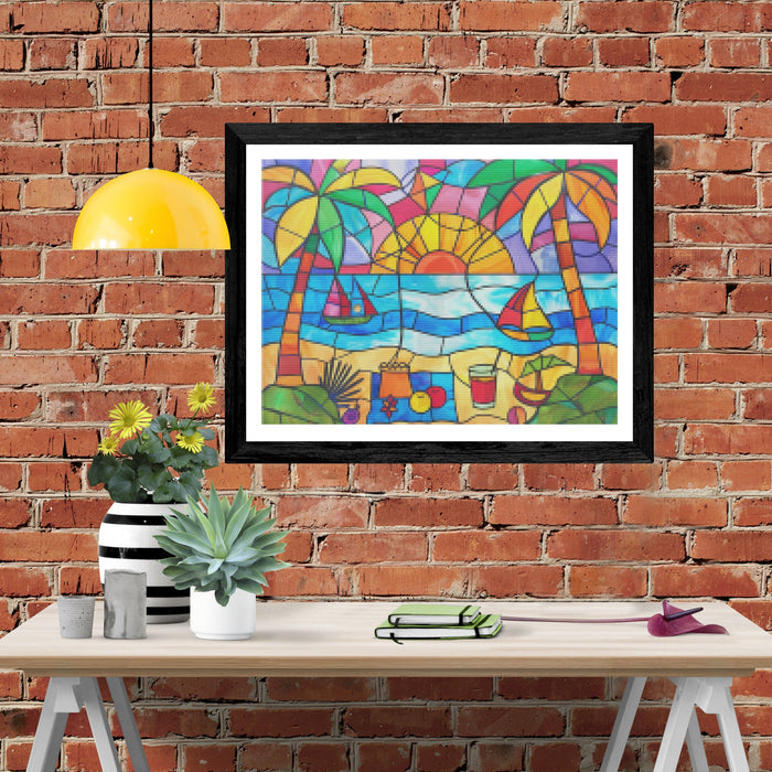 Vibrant Beach Palm Trees