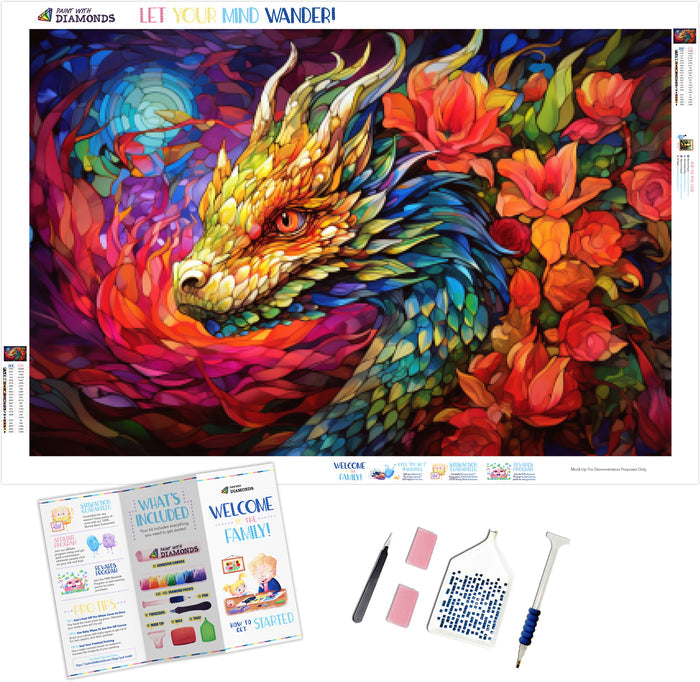 Vibrant Flowers Dragon's Mirage