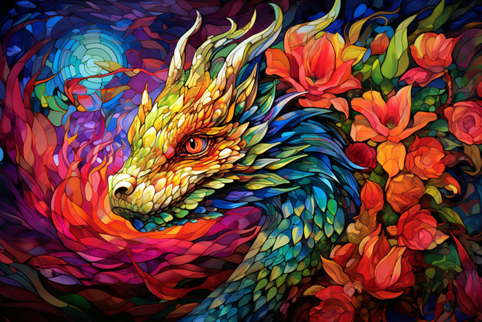 Vibrant Flowers Dragon's Mirage