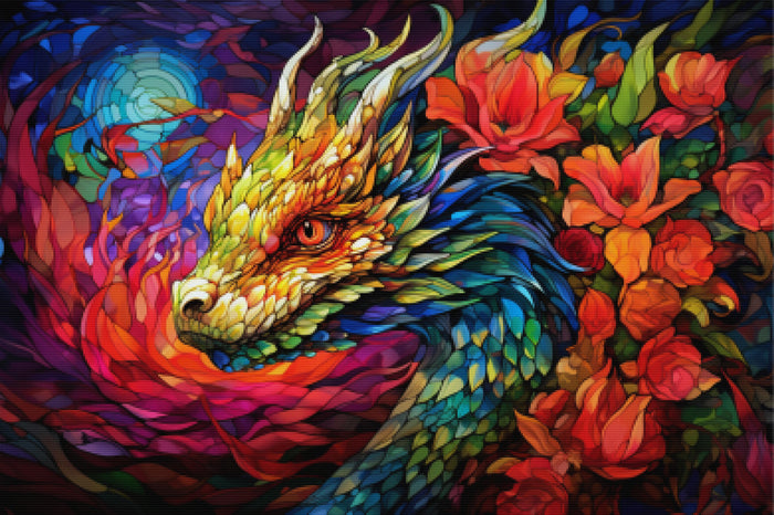 Vibrant Flowers Dragon's Mirage