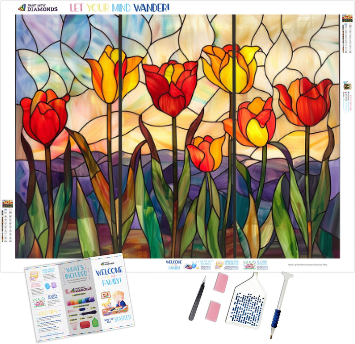 Vibrant Tulip Triptych