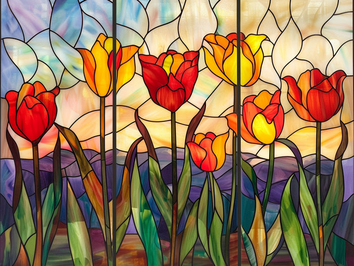Vibrant Tulip Triptych