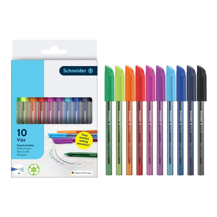 Vizz Ballpoint Pen XB, Wallet 10 pieces - Assorted