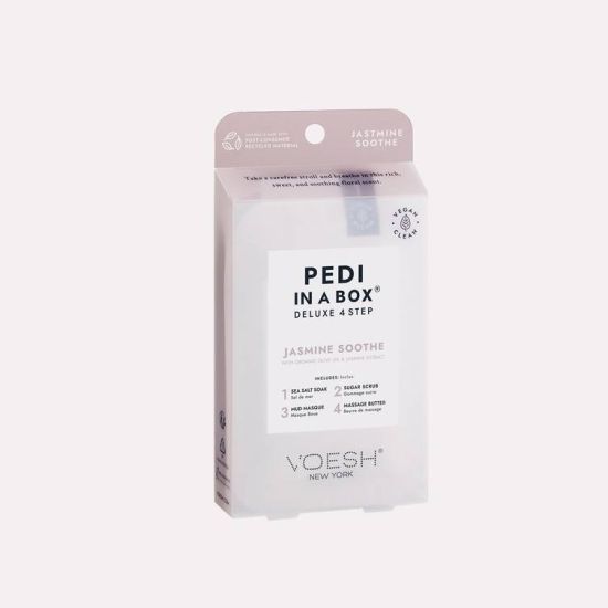 VOESH Deluxe Pedicure In A Box 4 In 1 (Case 50 packs) - Jasmine Soothe
