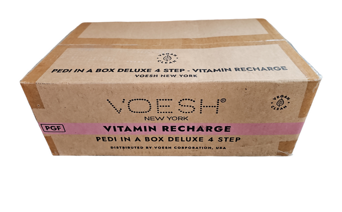 VOESH Deluxe Pedicure In A Box 4 In 1 (Case 50 packs) - Vitamin Recharge