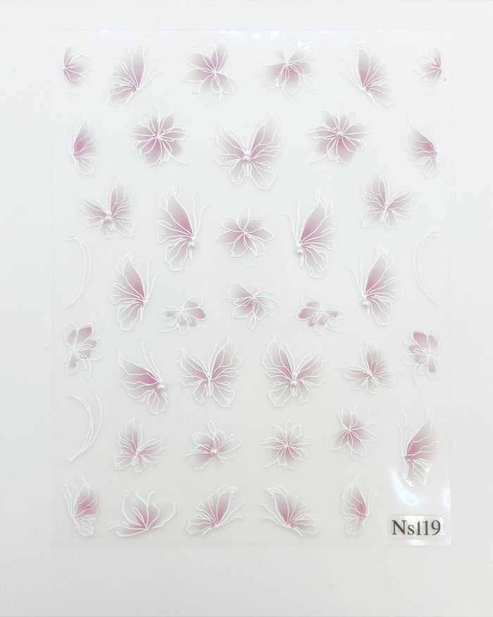 Whimsical Pink Butterflies  Self Adhesive Decals | Lula Beauty